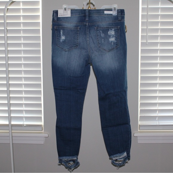 Cello Destroyed Ankle Cutout Skinny Cropped Jeans - Picture 14 of 16